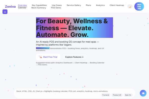 Zeniva — Ultra Premium Beauty • Wellness • Fitness Platform