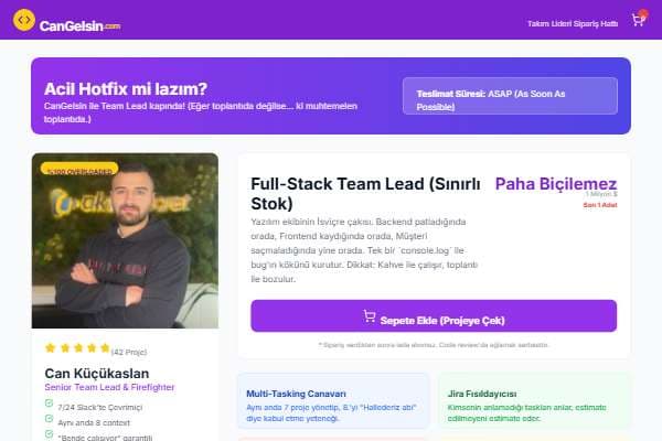 CanGelsin - Team Lead Sipariş