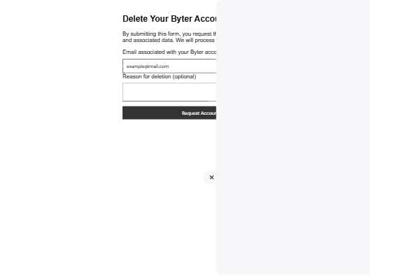 Byter – Account Deletion Request