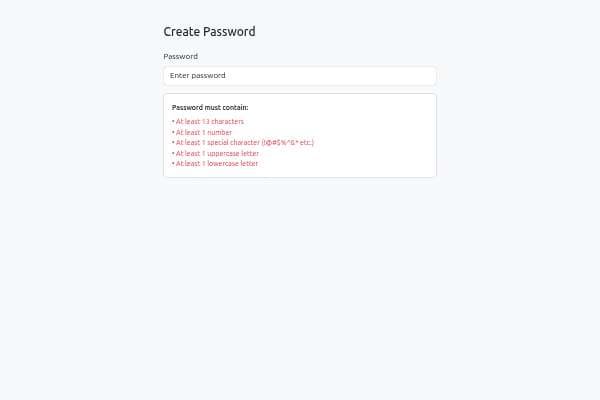 Password validation demo