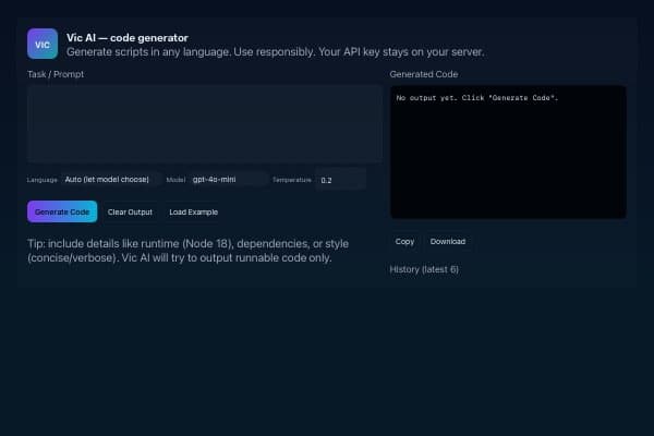 Vic AI — Code Generator
