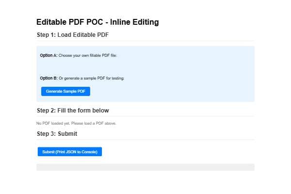 PDF Form POC - Inline Editing