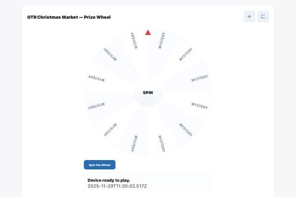 OTR School Christmas Market — Prize Wheel