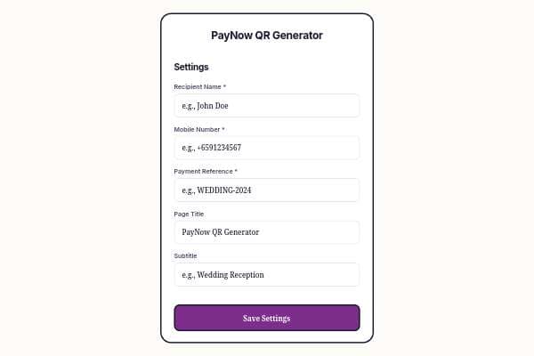 PayNow QR Generator