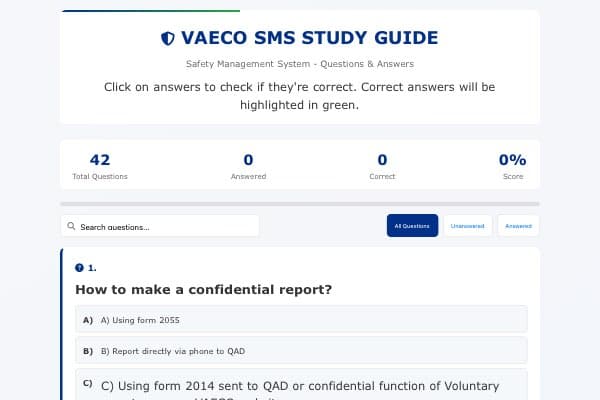 VAECO SMS Study Guide