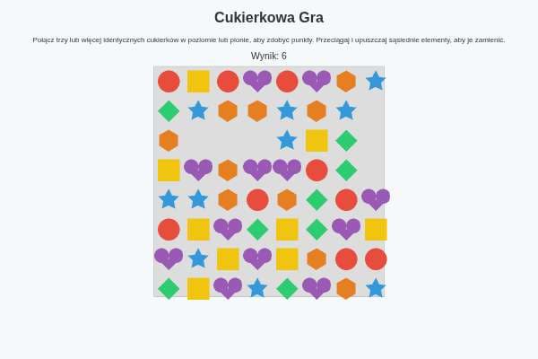 Cukierkowa Gra – Match‑3 (Standalone)