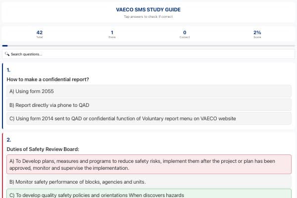 VAECO SMS Study Guide