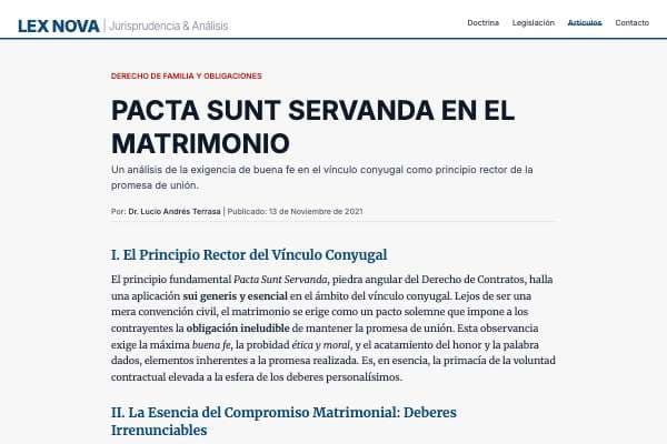 Editorial Lex Nova - PACTA SUNT SERVANDA EN EL MATRIMONIO