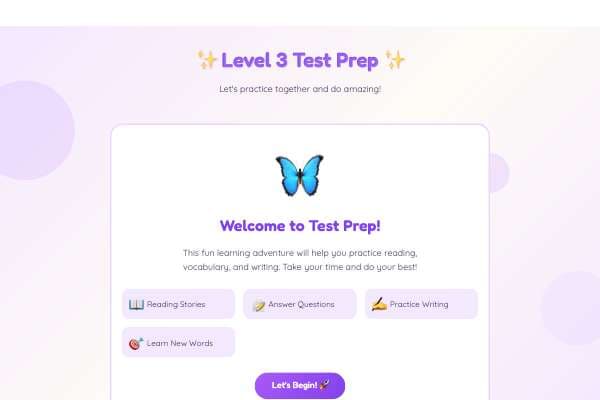 Level 3 English Test Prep ✨