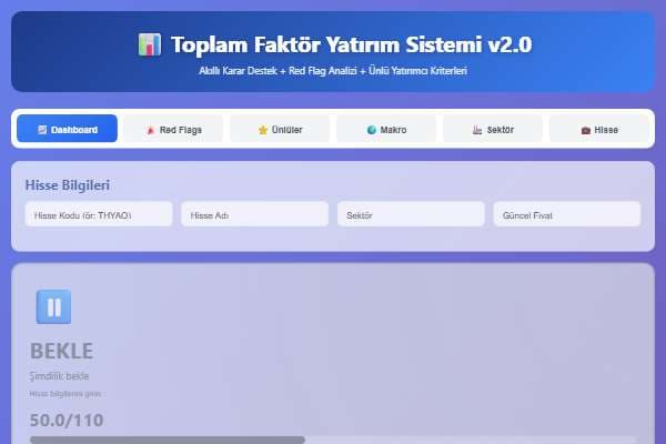 Toplam Faktör Yatırım Sistemi v2.0