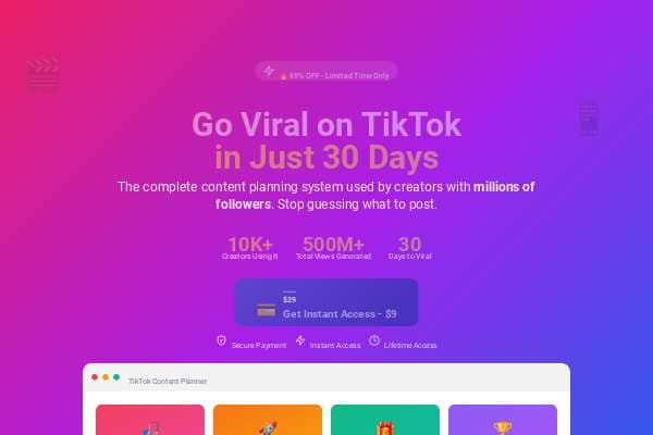 TikTok Viral Story Arc Calendar - Content Planner