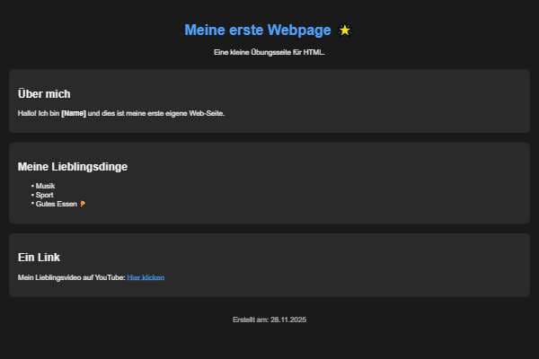 Meine erste Webpage